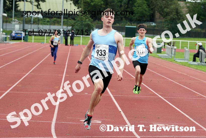 Mens and Boys 100 metres, 2021 North Eastern Track and Field Champs., Middesbrough. Photo: David T. Hewitson/Sports for All Pics